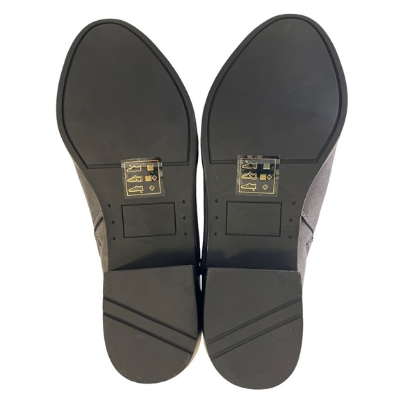 MARKET & SPRUCE • Dark Grey Odeya Suede Block Heel Buckle Bootie Shoes - Picture 4 of 7